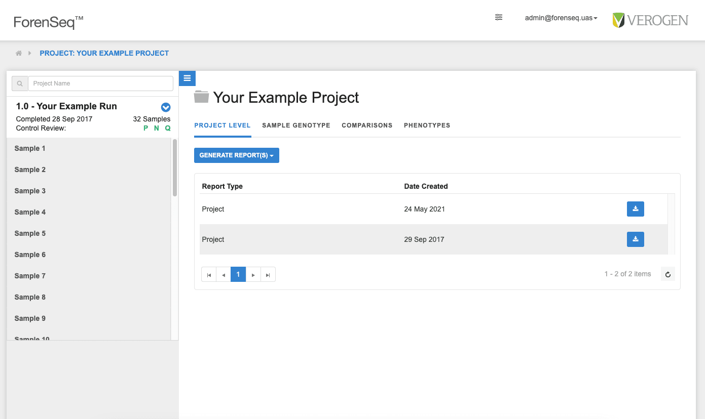 ForenSeq v1 Project Details